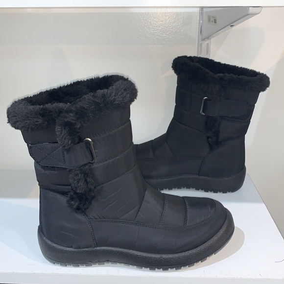 MID CALF FUR LINED BLACK BOOTS - Picture 6 of 10
